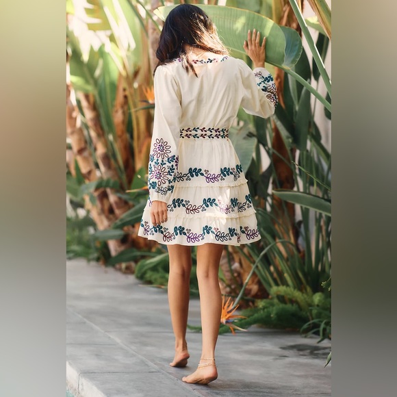 🔥🔥🔥NEW Anthropologie Roller Rabbit Belted Balloon Sleeves Naema Dress - Picture 3 of 13